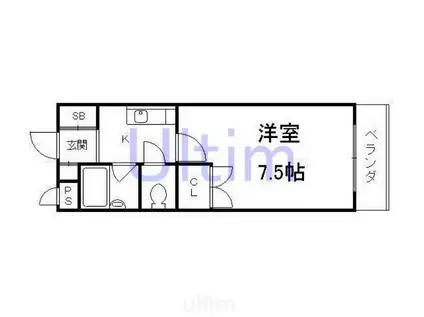 プロシード桃山(1K/3階)の間取り写真