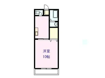 エテルナ武井A(1K/3階)の間取り写真