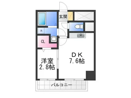 FREEDOM RESIDENCE 松原上田II(1DK/7階)の間取り写真