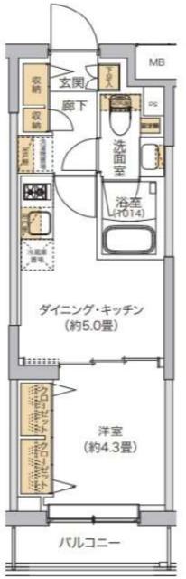 リビオメゾン湯島(1DK/1階)の間取り写真