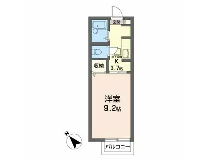 カーサ・マリー(1K/1階)の間取り写真