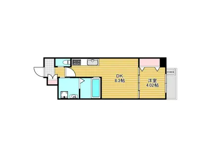 クローバー・クレア石橋阪大前(1DK/6階)の間取り写真