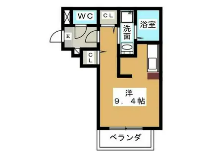 CHERIM本陣高道町(ワンルーム/3階)の間取り写真