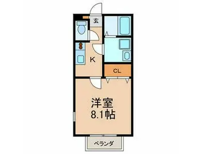 ラフォーレ(1K/1階)の間取り写真