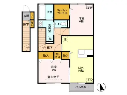 COWZ(2LDK/2階)の間取り写真