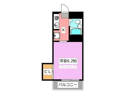 ハイネスR・S(1K/1階)の間取り写真
