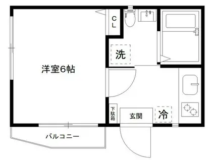 SKコーポ(1K/2階)の間取り写真