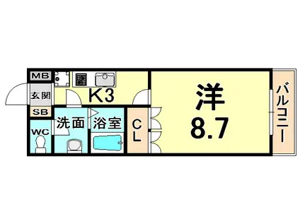 MAISON PINO(1K/1階)の間取り写真