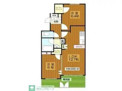 PRETTY優彩(2LDK/1階)の間取り写真