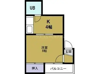 アヴァンス弁天町(1K/4階)の間取り写真