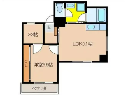 マトリックス(1LDK/5階)の間取り写真