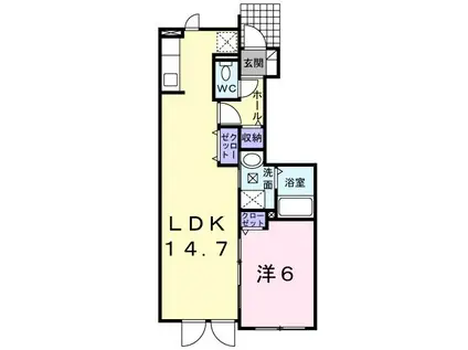 ベルアンジュ(1LDK/1階)の間取り写真