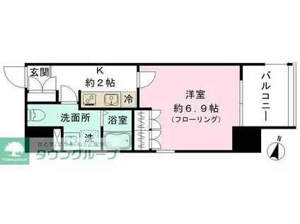 プリューム中野坂上(1K/6階)の間取り写真