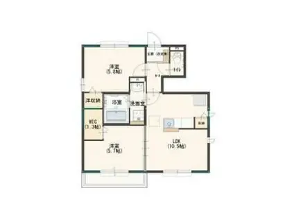 ヴィラレッタA(2LDK/1階)の間取り写真