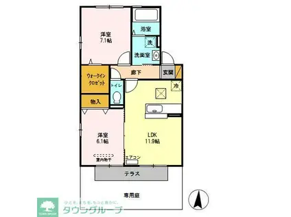 リビングゲートシティIII(2LDK/1階)の間取り写真