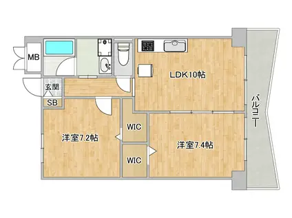 サントル・リヴァージュ(2LDK/5階)の間取り写真
