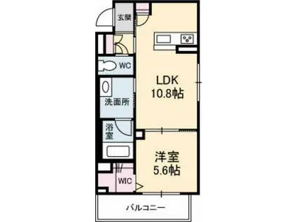 アブニールS(1LDK/2階)の間取り写真