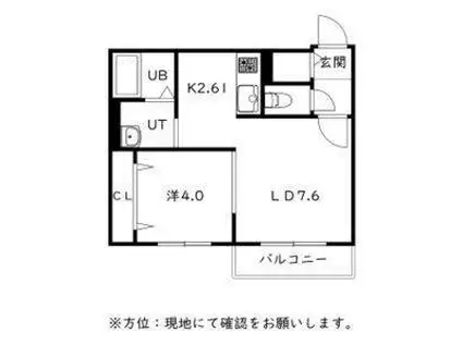 フェーラシュヴァル千歳II(1LDK/2階)の間取り写真