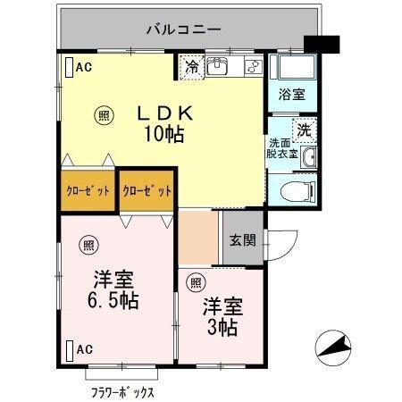 アーバン宮地(2LDK/3階)の間取り写真