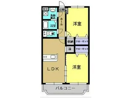 ユーミーキャッスル(2LDK/2階)の間取り写真