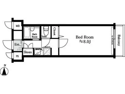 パークウェル目白(1K/4階)の間取り写真
