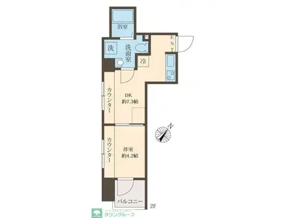 スフィア日本橋富沢町(1DK/4階)の間取り写真