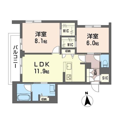メゾン ソレイユ(2LDK/2階)の間取り写真