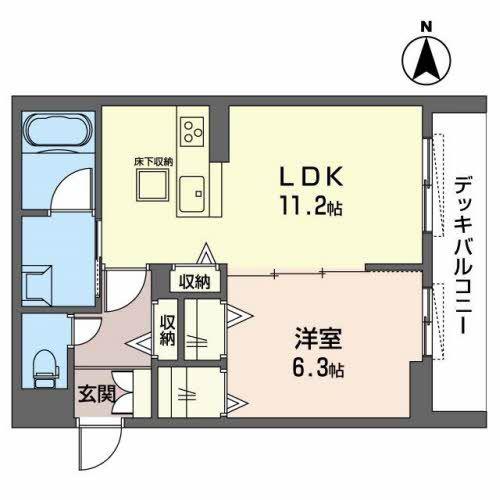 シャーメゾンリアン富雄元町(1LDK/1階)の間取り写真