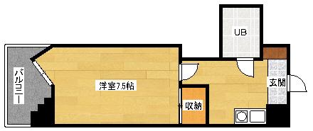 広島畳材Vビル(1K/10階)の間取り写真