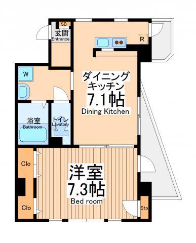 聖蹟リオ(1DK/1階)の間取り写真