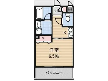 マイコート六甲I(1K/3階)の間取り写真