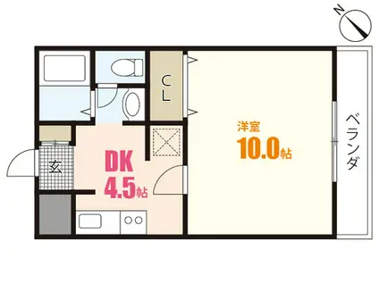 フリックコートSYO(1DK/1階)の間取り写真