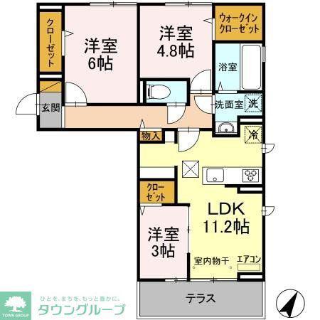 フォレストおおたかII(3LDK/1階)の間取り写真