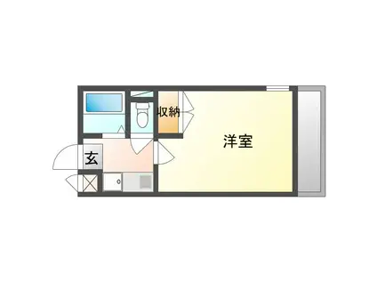 ハイツ南風(1K/3階)の間取り写真