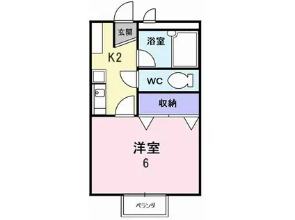 VENT VERT(1K/1階)の間取り写真