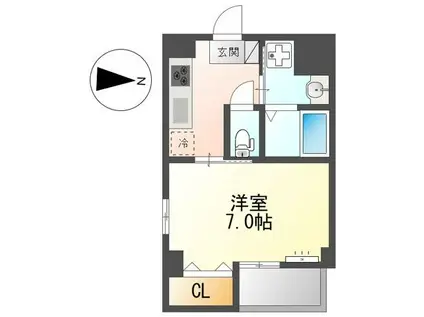 アプリコットC(1K/2階)の間取り写真