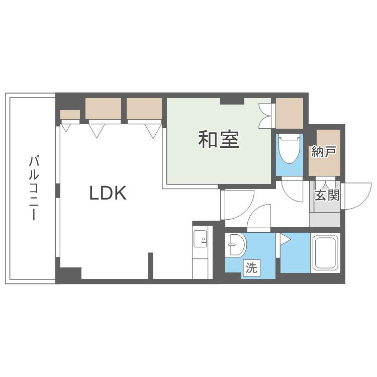 レジデンスカープ札幌(1LDK/20階)の間取り写真