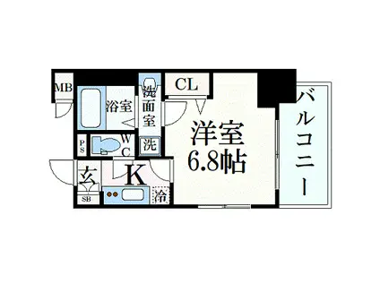 プレサンス広小路通パルス(1K/12階)の間取り写真