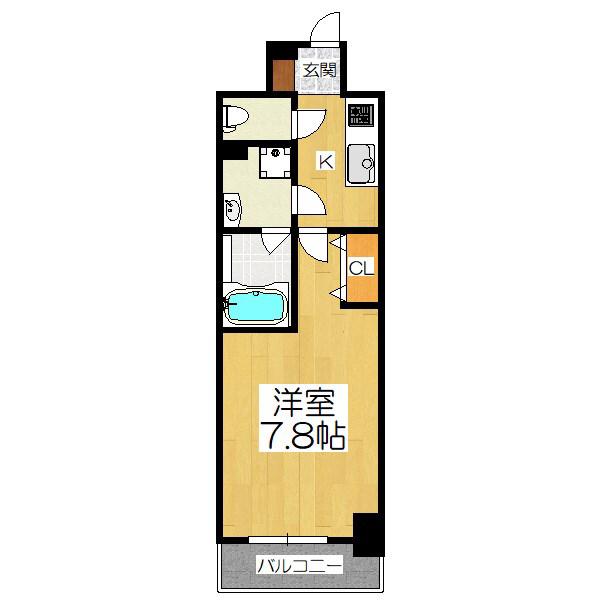 CAVANA九条烏丸(1K/6階)の間取り写真