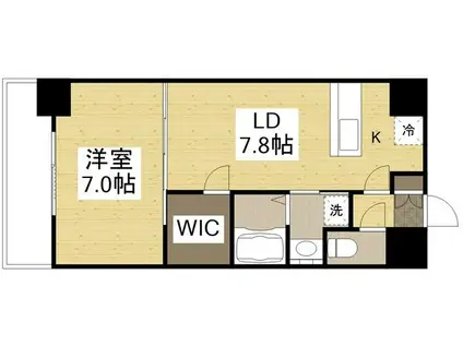WILLDO岡山駅西口(1LDK/2階)の間取り写真