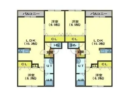 ル・シャルールレジェII(2LDK/1階)の間取り写真