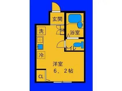 シャンティヒル白楽(ワンルーム/1階)の間取り写真