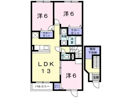 ウエストファイブヒルズ(3LDK/2階)の間取り写真