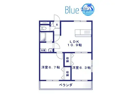 ノーブルヒル(2LDK/3階)の間取り写真