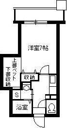 COSUMO UEARATA(1K/7階)の間取り写真