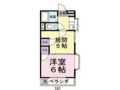 グリーン杉(2K/2階)の間取り写真