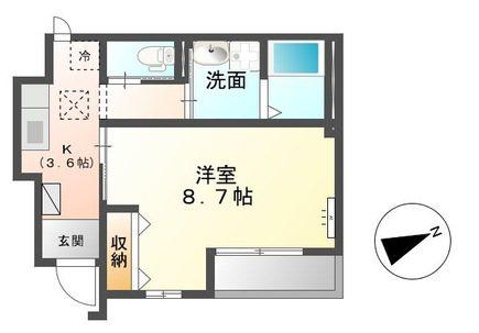 サンハイム(1K/1階)の間取り写真