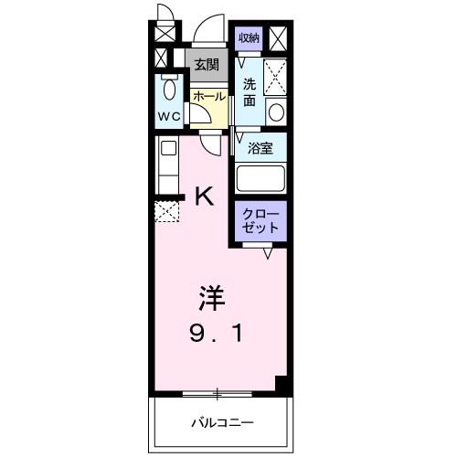 アベニ-ルハイムA(1K/2階)の間取り写真