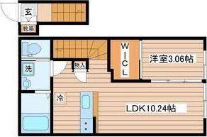 グランヴィラ八本松(1LDK/2階)の間取り写真