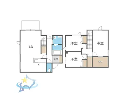 LEAFY FORET B棟(3LDK/1階)の間取り写真